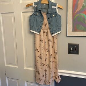 Wide Leg Jumper With Jean Jacket